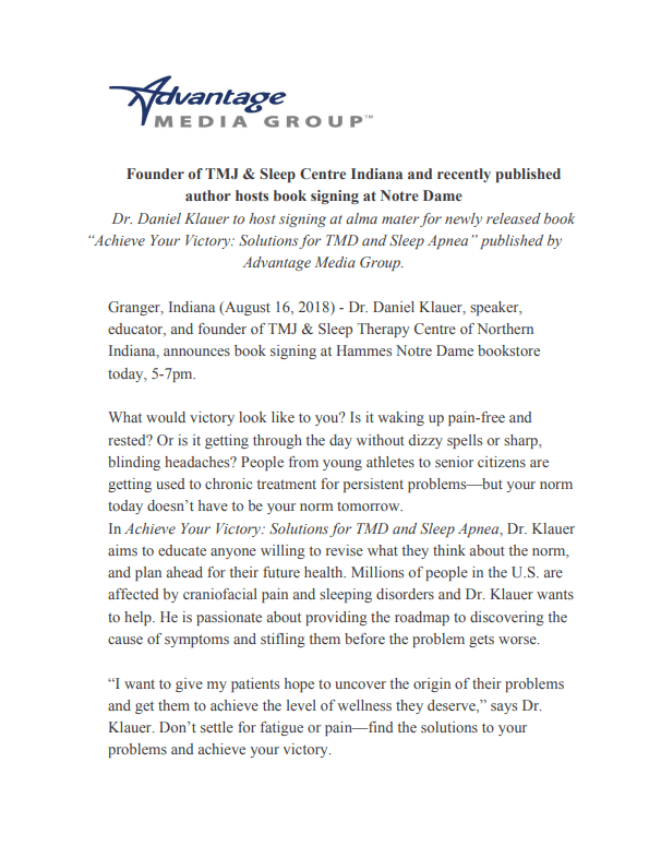 Dr. Daniel Klauer - Press Release